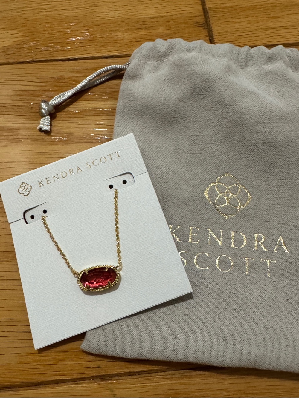 Kendra Scott Gold Necklace with Red Pendant